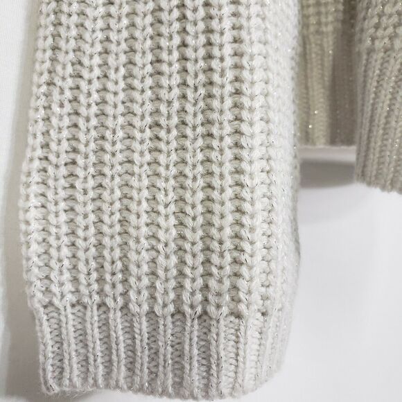 Christopher & Banks Womens Cardigan Sweater Small Cream Cascade Open Front Knit - Picture 5 of 12